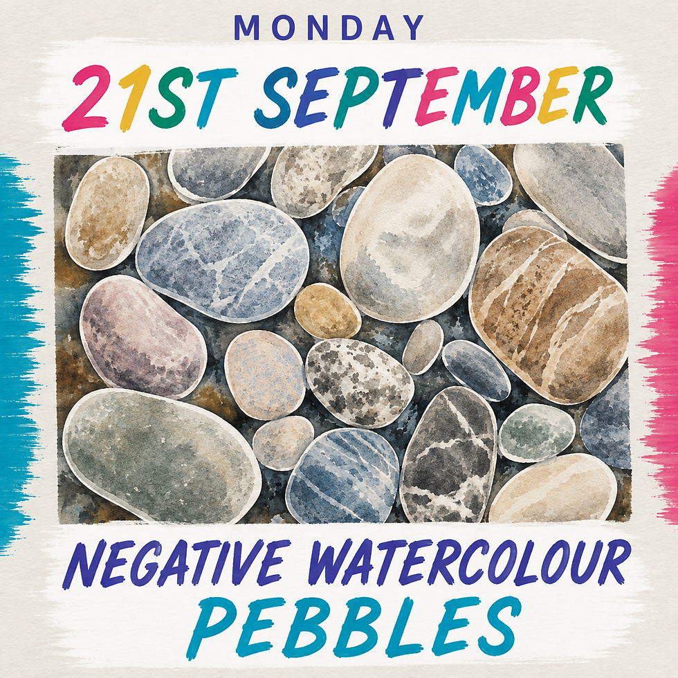Negative Watercolour Pebbles