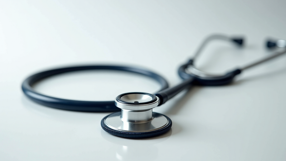 Close-up view of a modern digital stethoscope on a white background