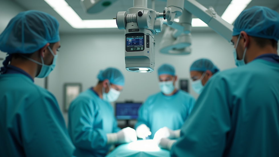 Eye-level view of a robotic surgical system in an operating room