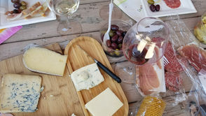 Charcuterie lunch while wine tasting in California.