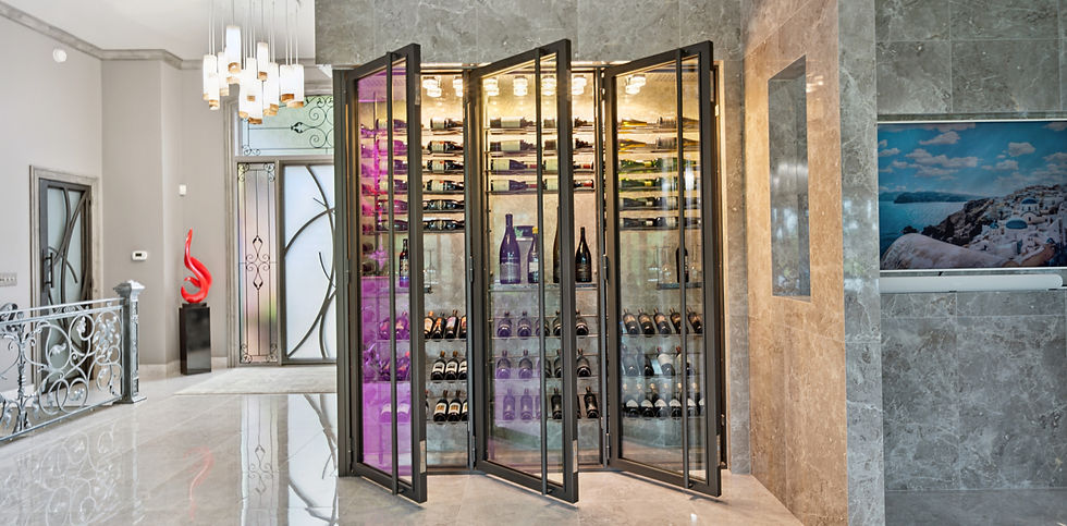 Temperature-controlled wine wall