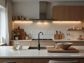 A modern luxury kitchen featuring high-end finishes