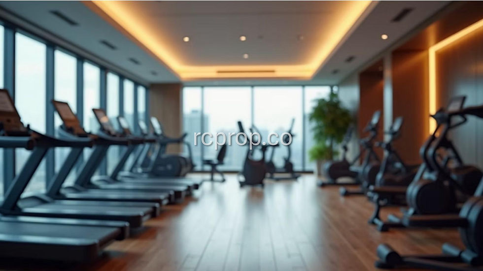 Close-up view of a modern fitness center in a condominium