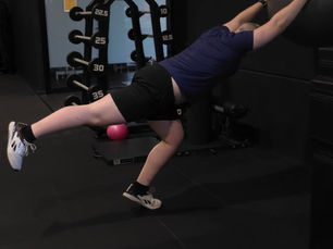 Exercise Physiologist at Move Right EP Campbelltown guiding an injured worker through job-specific rehabilitation exercises as part of a WorkCover return-to-work program.