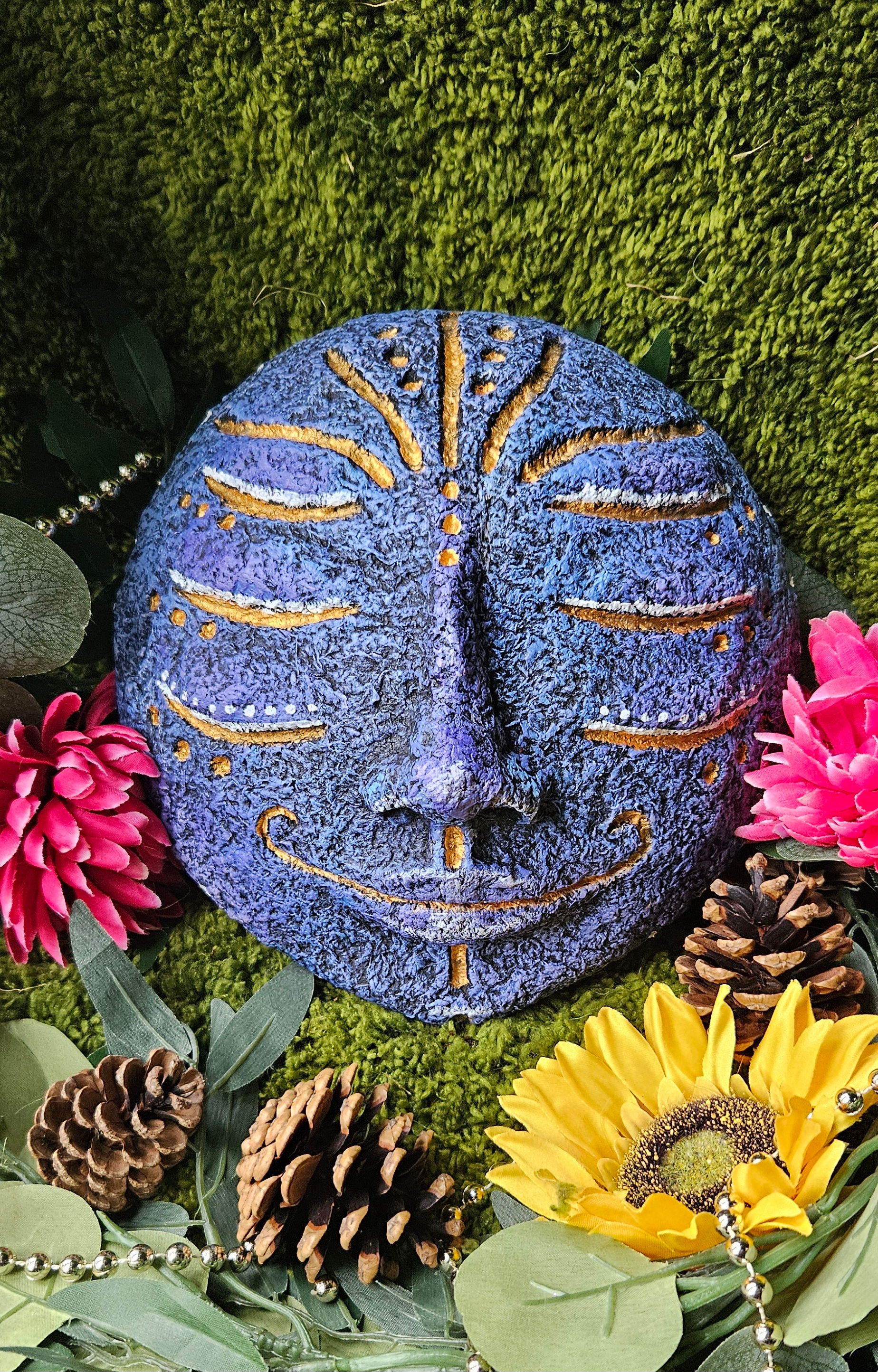 Moon mask wall hanging