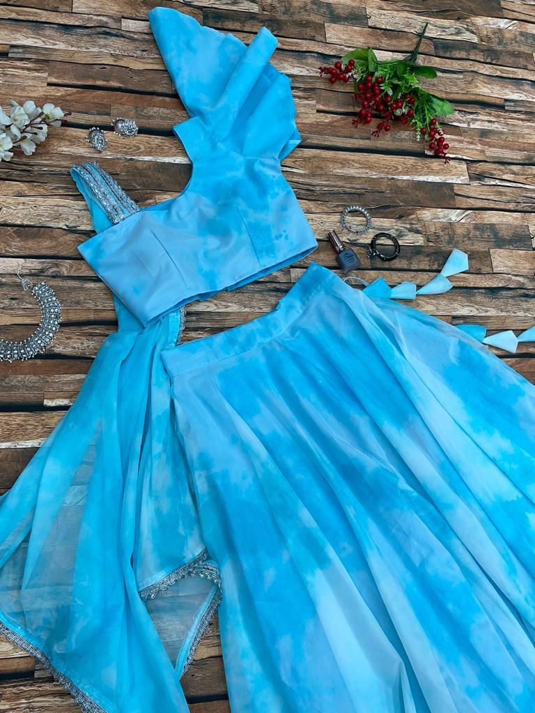 थंबनेल: Hemisha tie dye lehenga choli 
