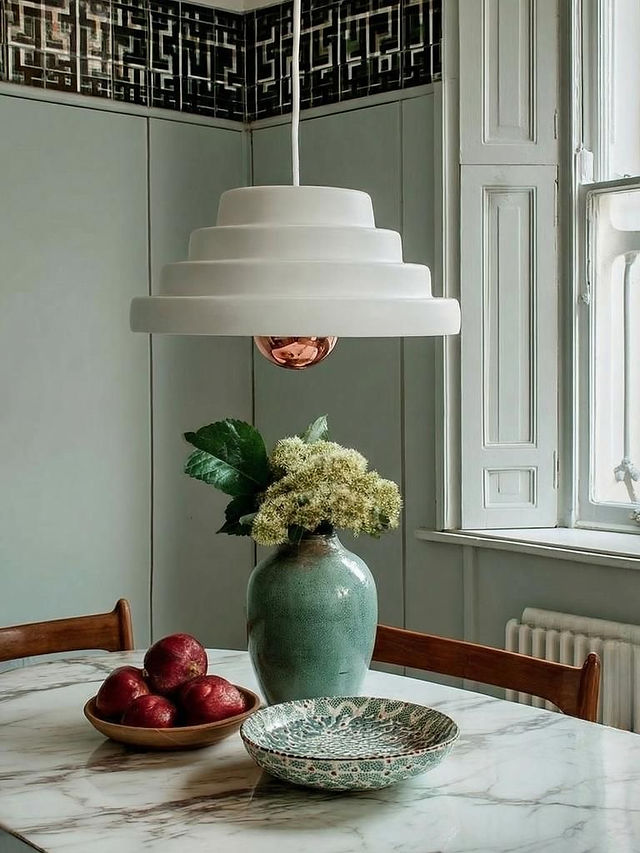 luminaire céramique cuisine verte