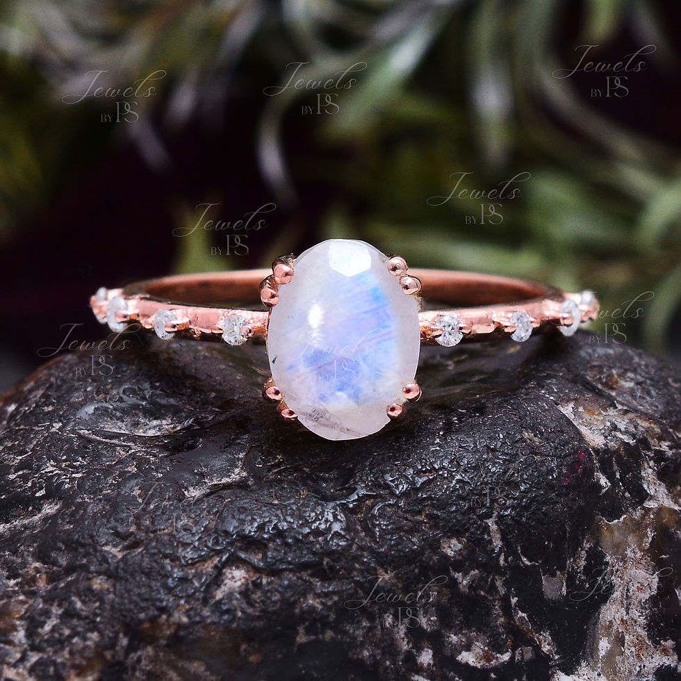 Moonstone 6x8mm Oval Ring