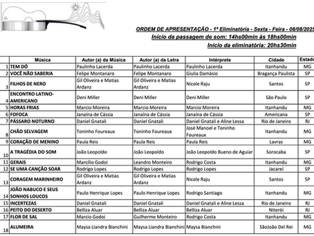 Confira agora as canções classificadas para o 38º Festival de Música em Itanhandu/MG