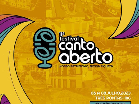 11º Festival Canto Aberto, de Três Pontas/MG, está com inscrições abertas até 14 de maio