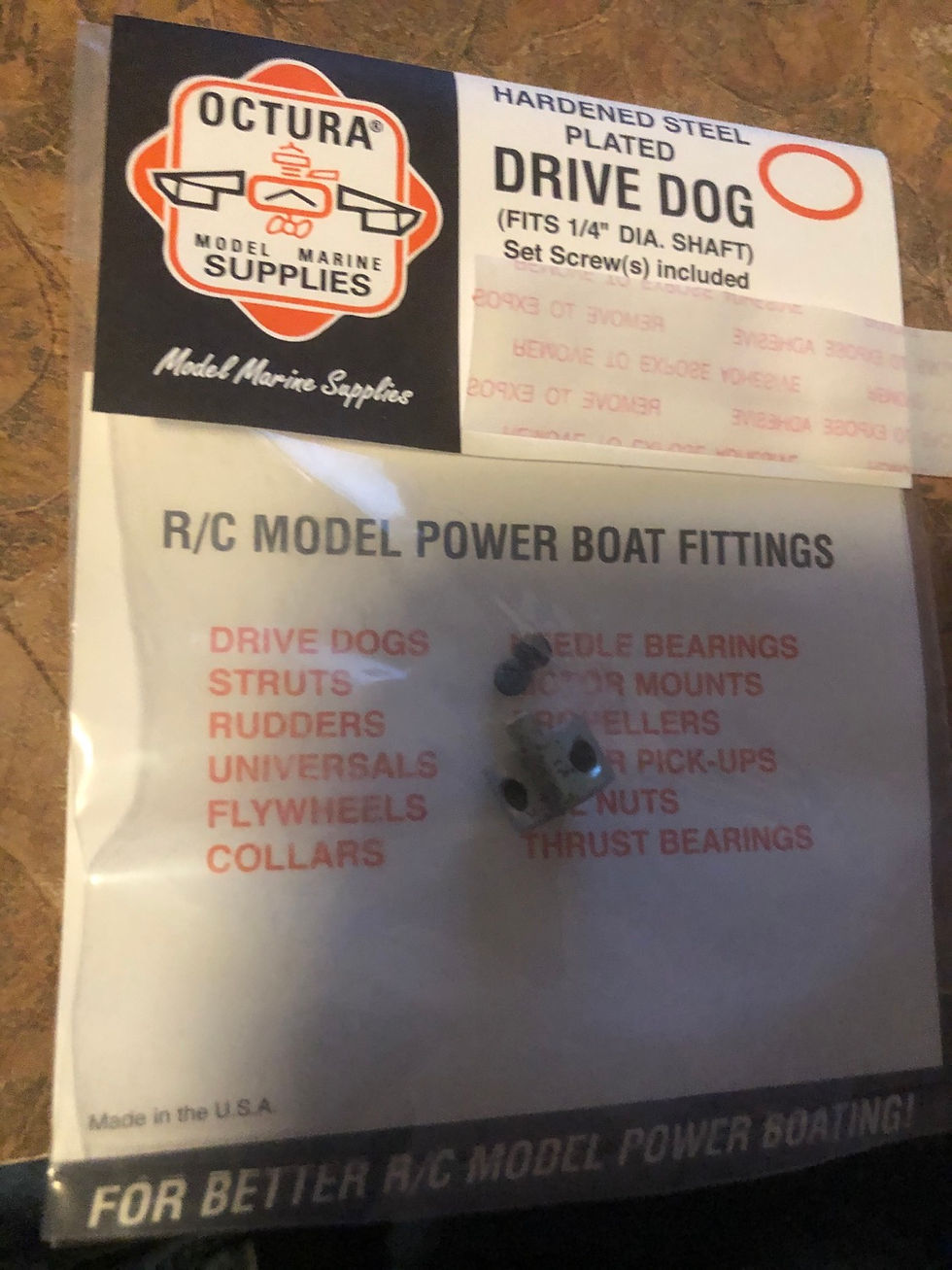 Octura 2 Set Screw Drive Dog for 1/4 inch Stub Shaft