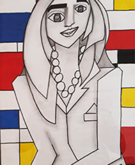 Les usagers des ateliers adultes dessin-peinture