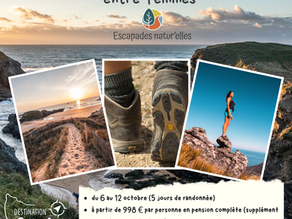 "Escapades Natur'elles" et "Destination Belle Ile" collaborent pour vous offrir un séjour unique de "rando & Marche Afghane" à Belle ile en Mer.   