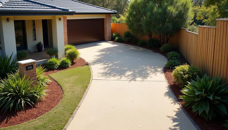 High angle view of a cleared Adelaide property with clean driveway and no debris