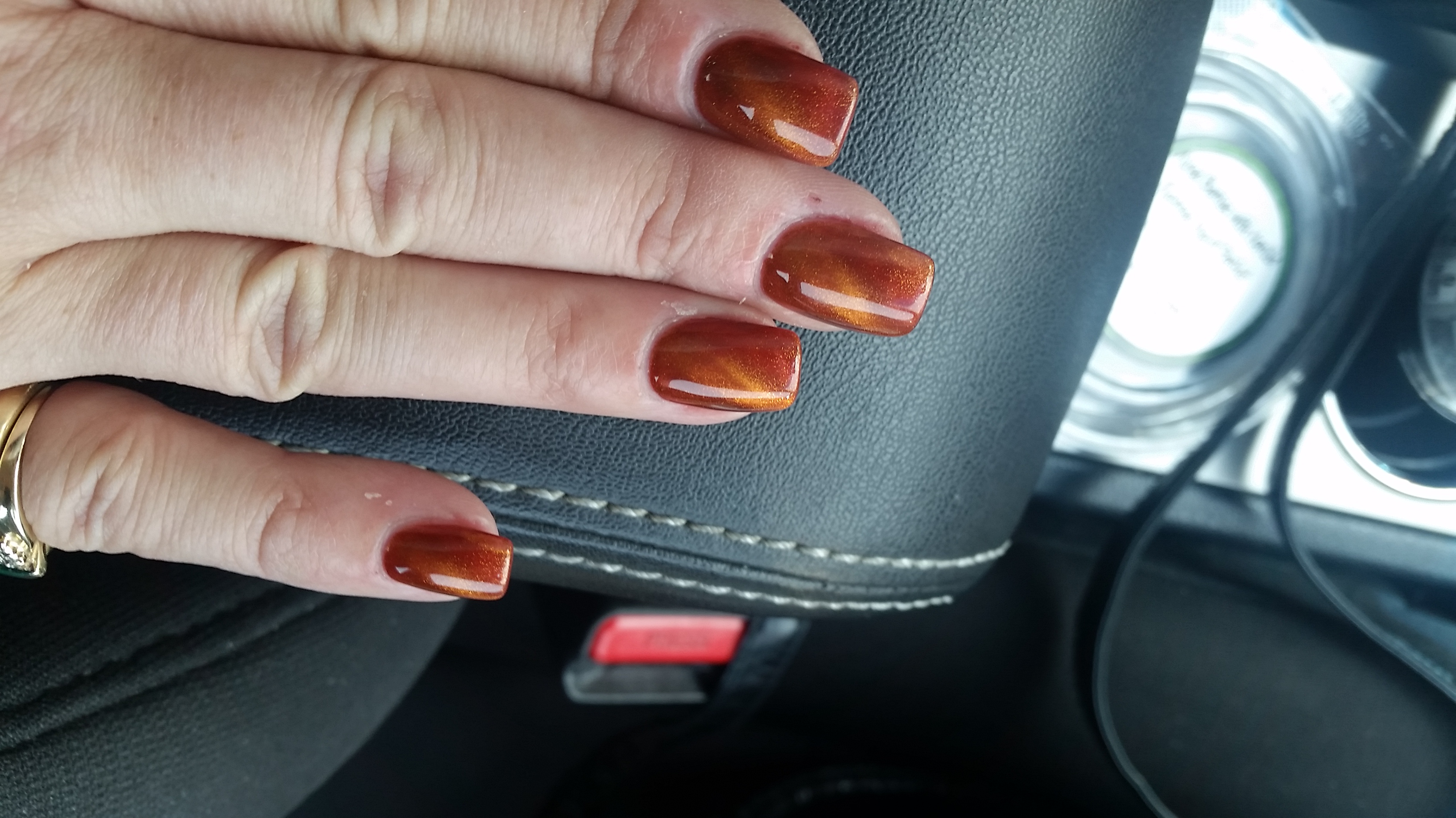 copper painted finger nails