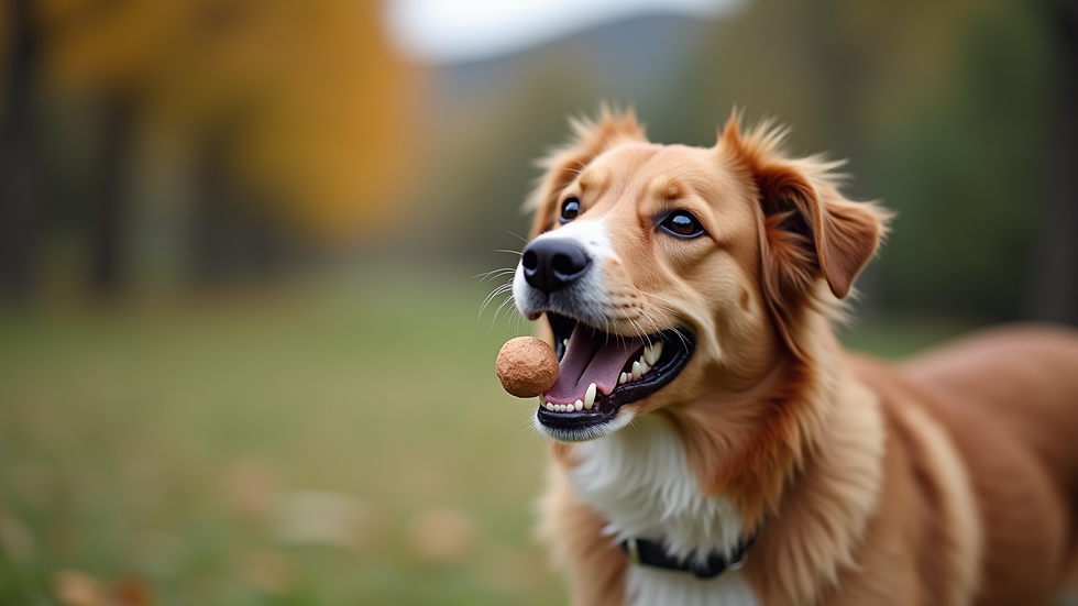 Close-up view of a dog eagerly waiting for a treat during training