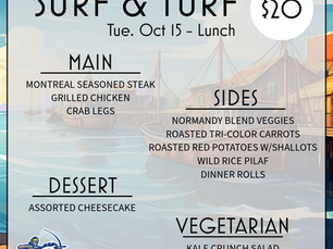 Surf & Turf Lunch, Oct. 15th