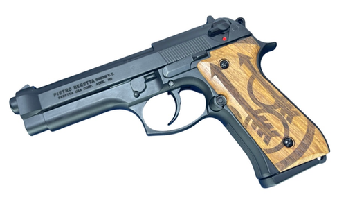 FCW M9 / M92F Wood Grip with Beretta Logo | Octagon Airsoft