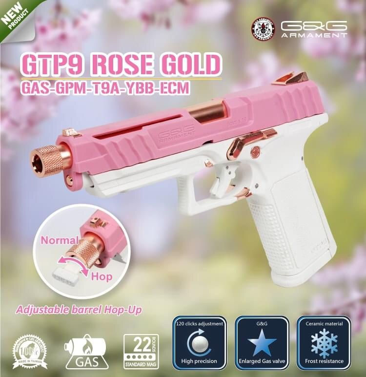 GTP9 マガジン ローズゴールド ガス 22R G&G GTP9 Gas Magazine For Pink Gold Version | Octagon Airsoft
