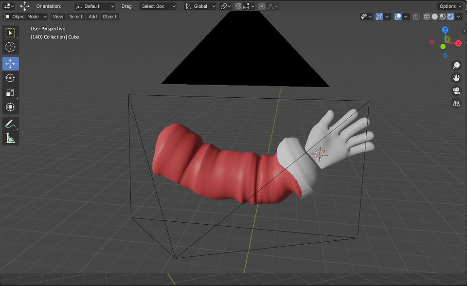STL 3D CAD  for fabricating Santa Arms props