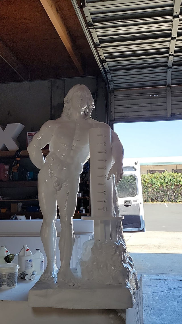 Lifesize EPS fdoam sculpture machined on a CNC router of Marc Billet DJ