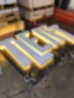 Illuminated LED back lighting foam letters halo effect