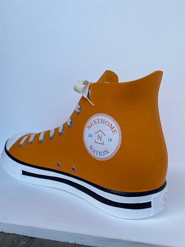 Realistic Converse Shoe Foam Prop fabricated by WeCutFoam, hard coated and painted