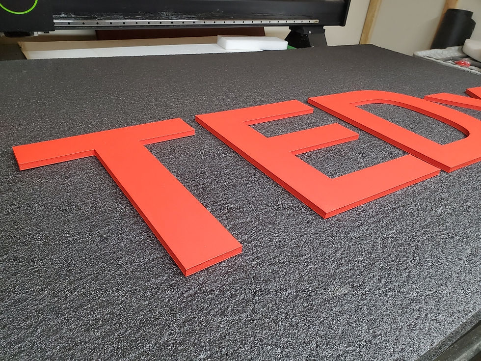 Low cost low busget TEDx letters from foam core foam board