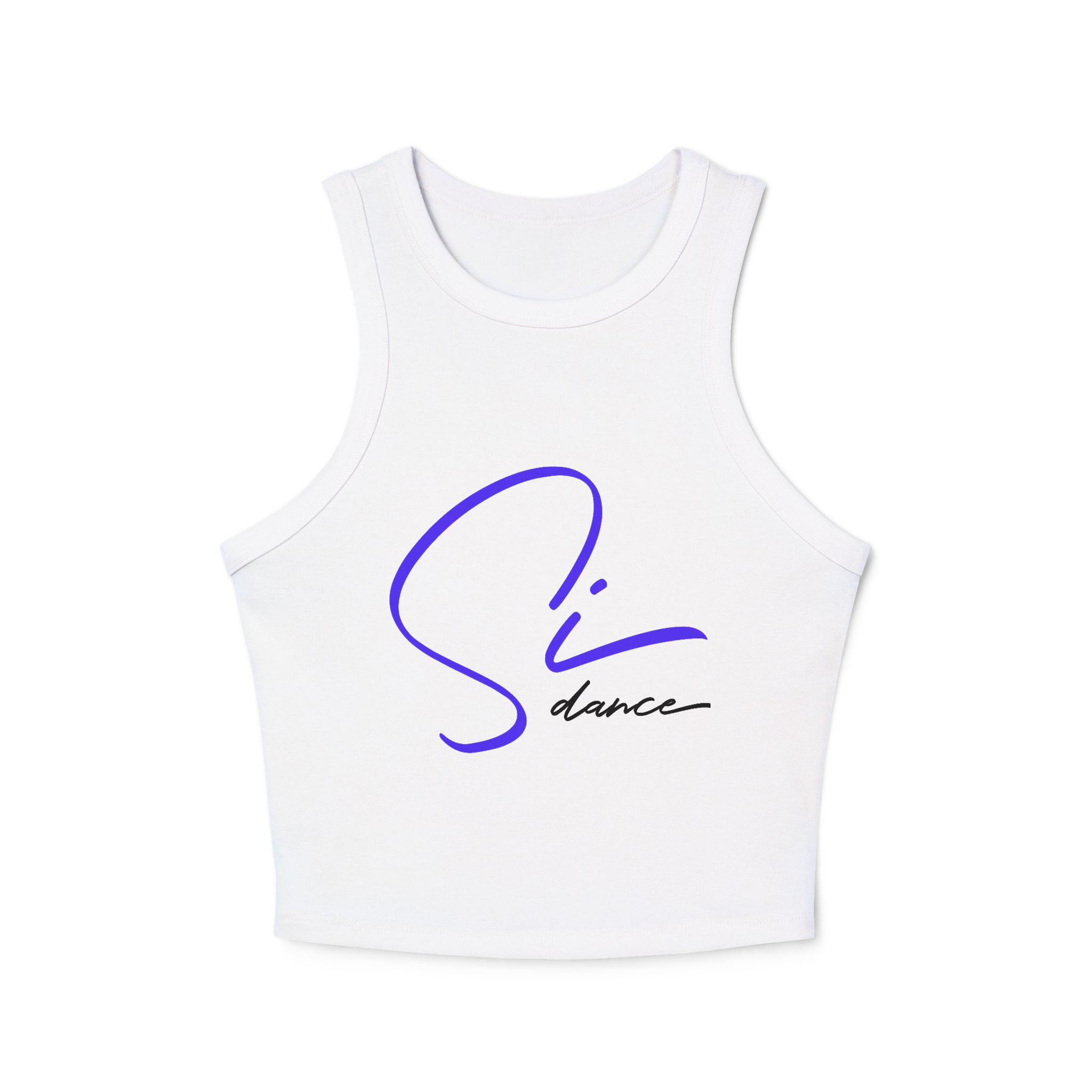 SI Dance Vibe Women's Micro Rib Racer Tank Top - Comfortable Casual Wear