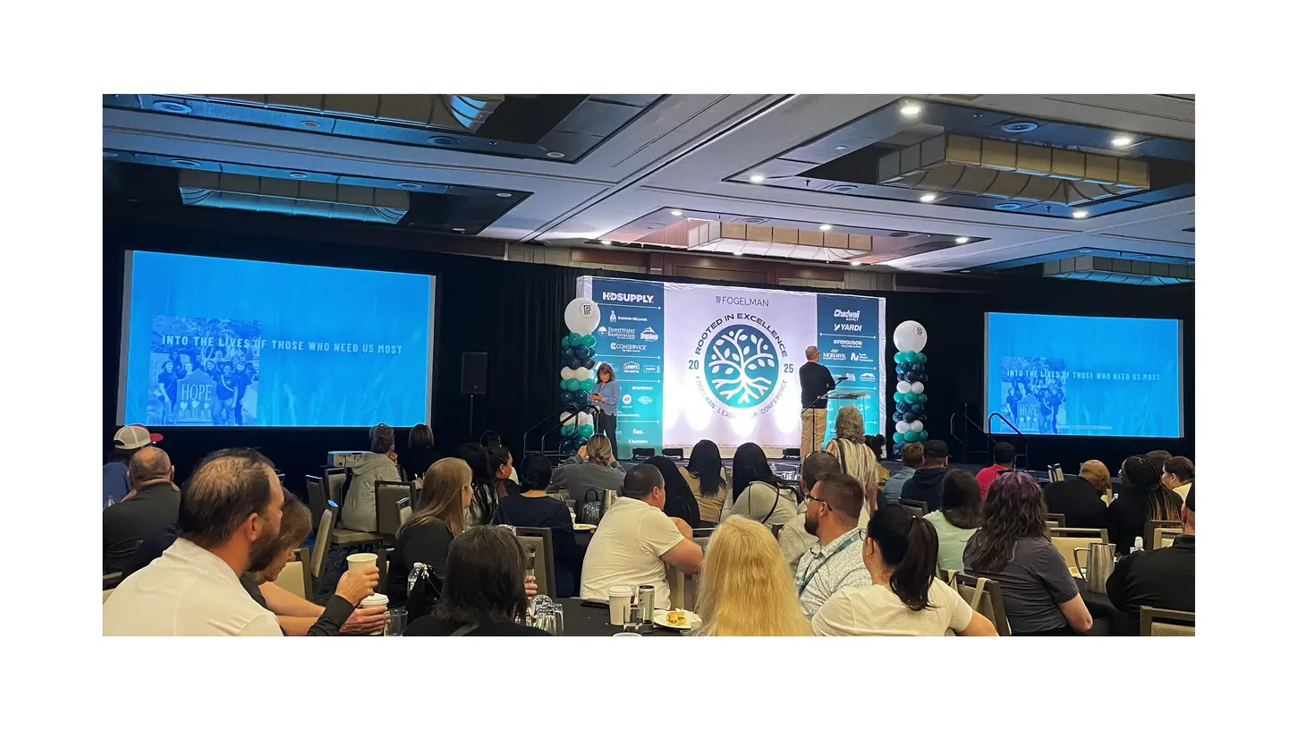 Fogelman Leadership Conference Rooted In Excellence Stage Signage