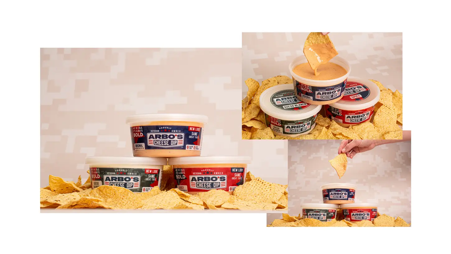 Arbo's Cheese Dip Brand/Product Photography