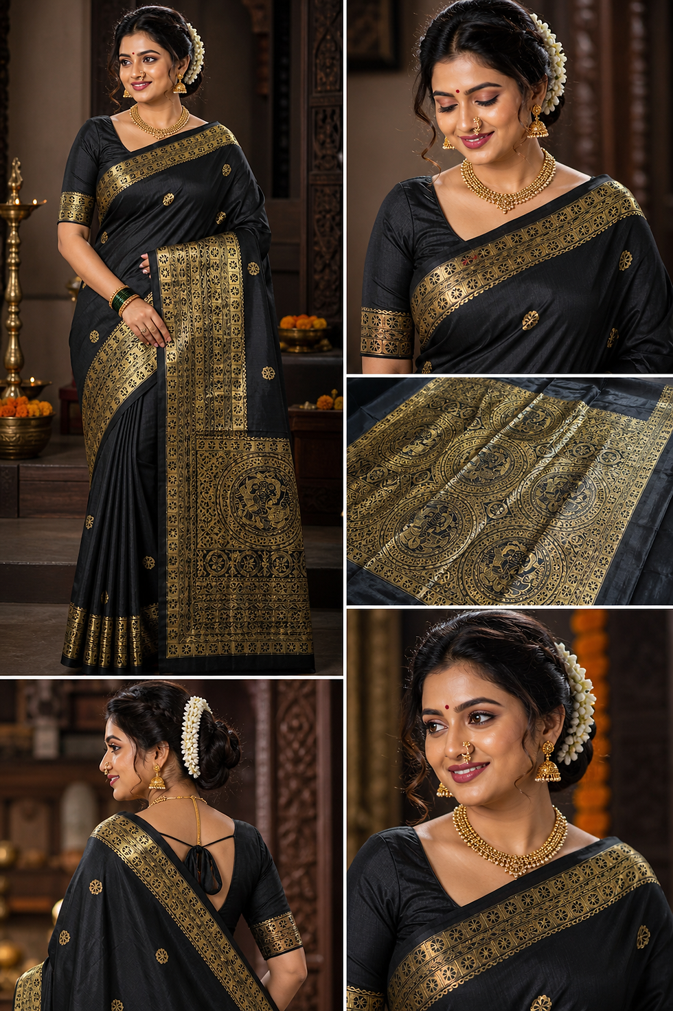 Thumbnail: Designer Krishna Raas Leela hand-painted Tassar silk saree by Archana Muse