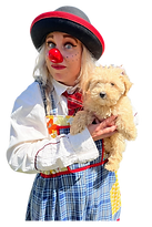 Neisha performing clowning at The Granny Smith Festival.
