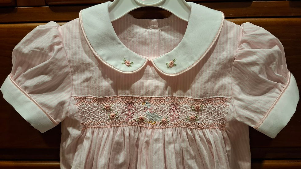 Custom embroidery on smocking