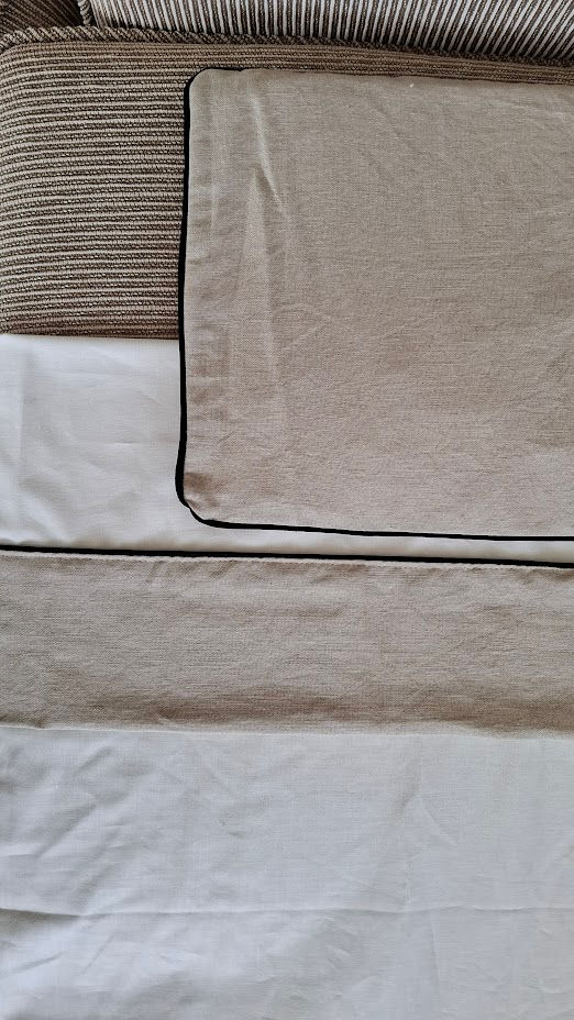 Linen with piping pram sheet set