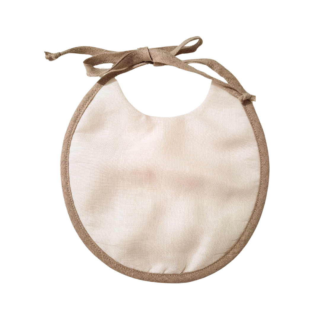 Classic round Bib - White and Natural