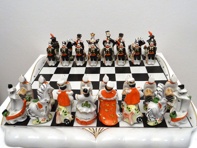 Gardner Porcelain Chess Set, ca. 1950-2000