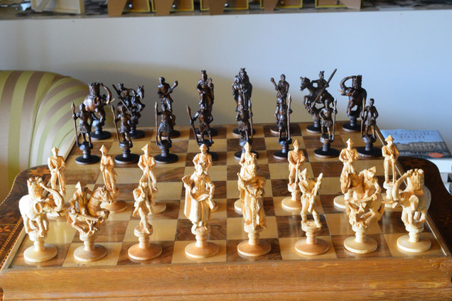 Tyrolean Figural Chess Set, 20th century