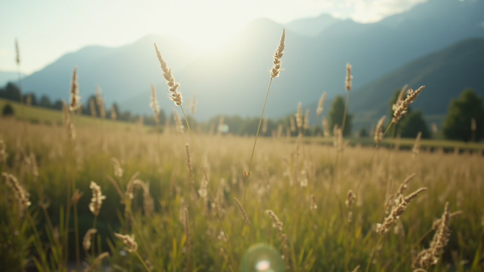 Wide angle view of a serene outdoor landscape