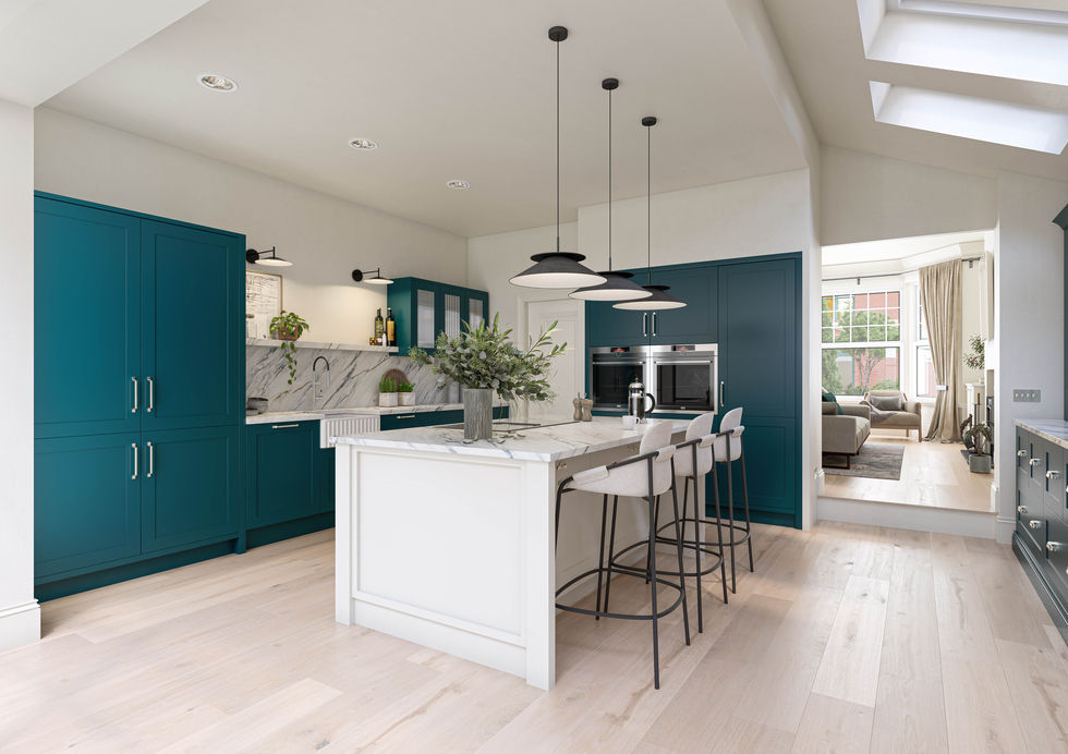Hunton Majestic Teal and Dove Grey