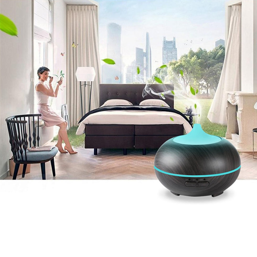 Miniatura: Mistyrious Essential Oil Humidifier Natural Oak Design With Easy Remote