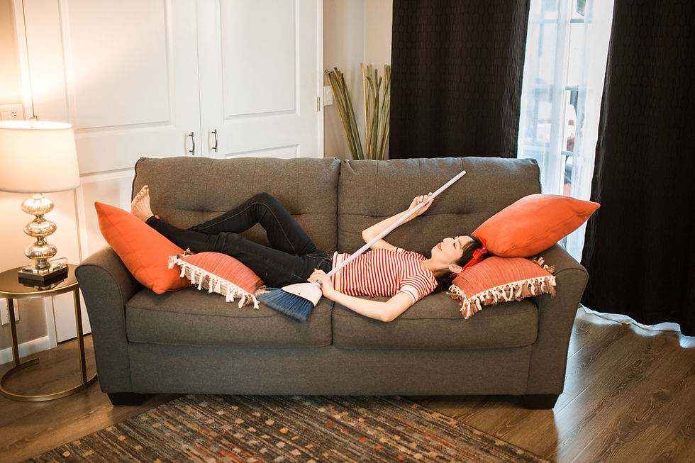 “Broom Break: Sofa Edition”