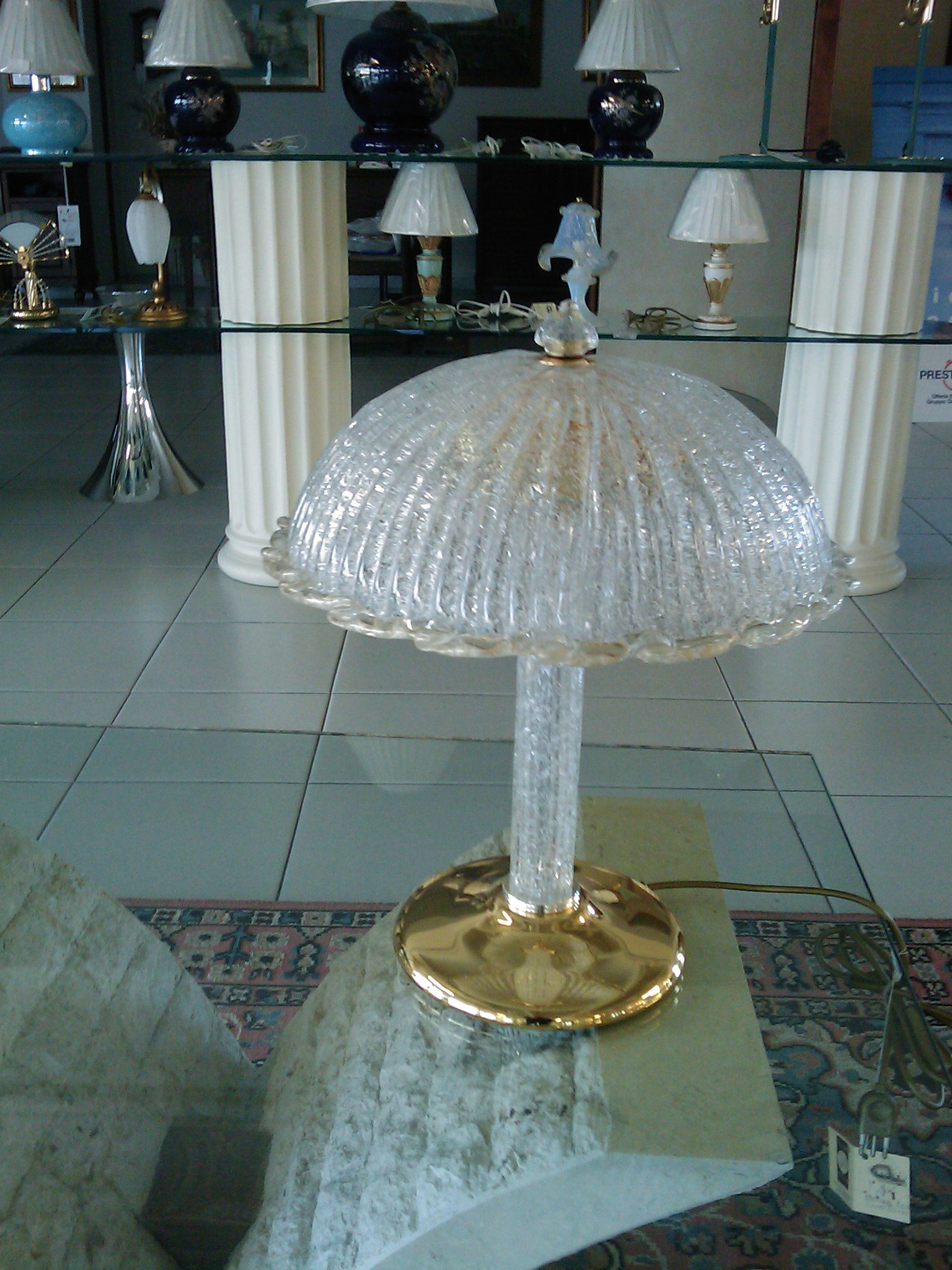 62/3LT Lampada Tavolo in Cristallo Granigliato