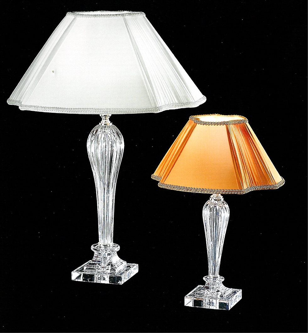 Miniatura: 360/LG Lampada Tavolo cristallo con paralume tessuto