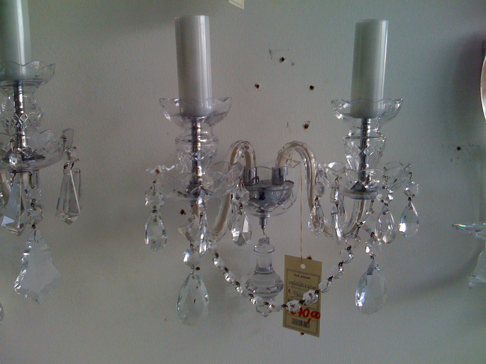 225013/2AP Lampada Parete in Cristallo Boemia