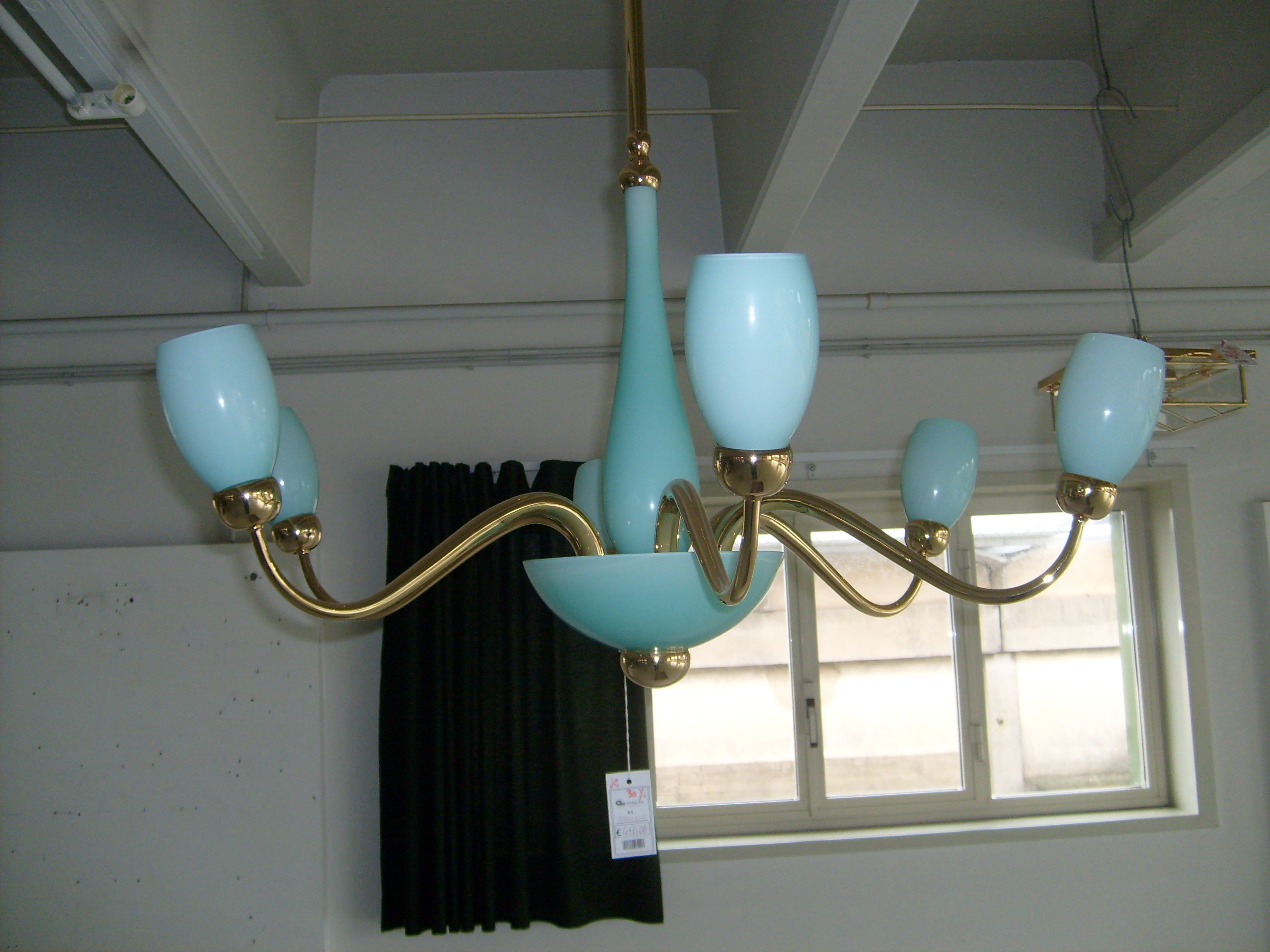 MARILYN.06 Lampadario in vetro di murano incamiciato con struttura bagno oro zec