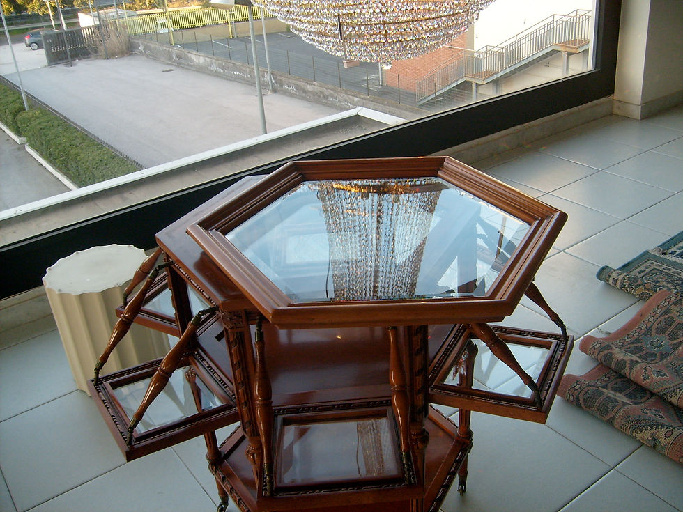 Miniatura: CS4 Mobile Bacheca Esagonale con ripiani e finestre finissima lavorazione