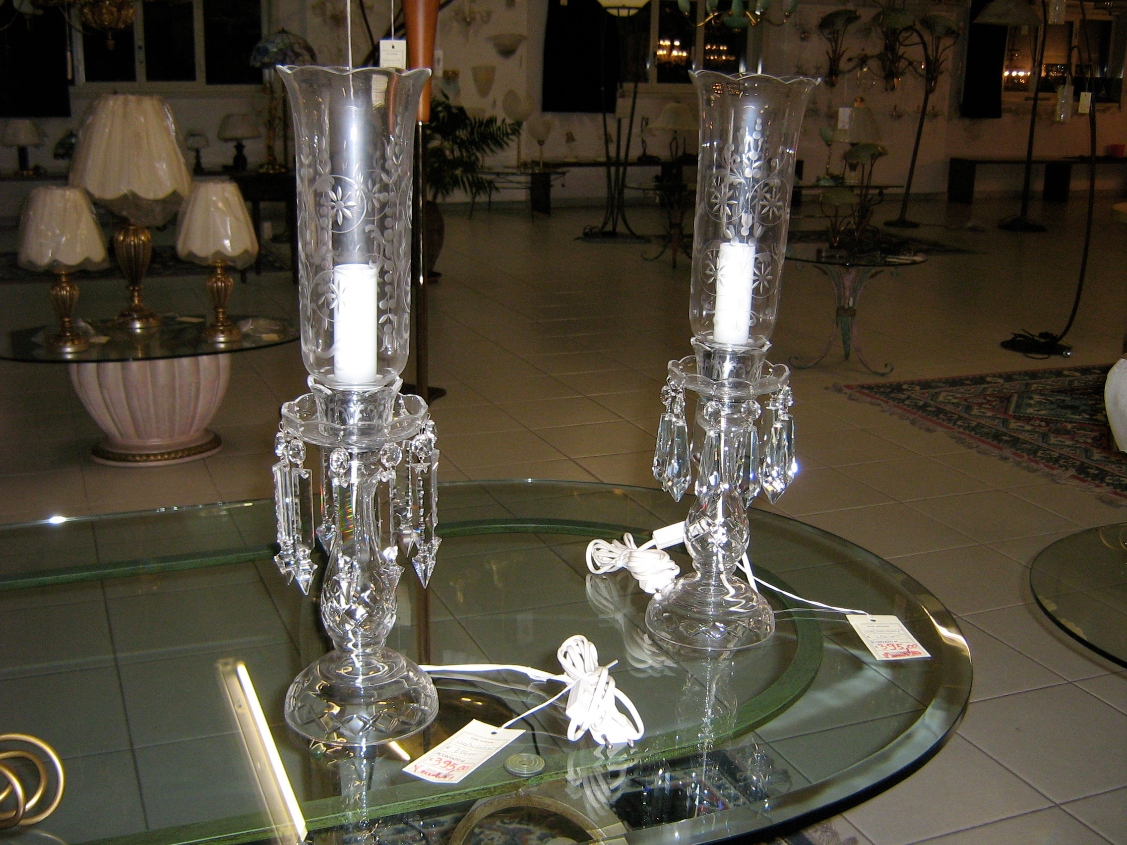 325153/1LT Lampada da Tavolo in Cristallo Boemia con Boccia in Baccara