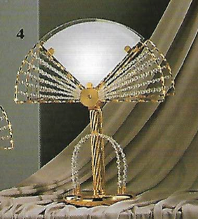 66/LG Lampada Tavolo grande ottone oro zecchino 24K e Swarovski