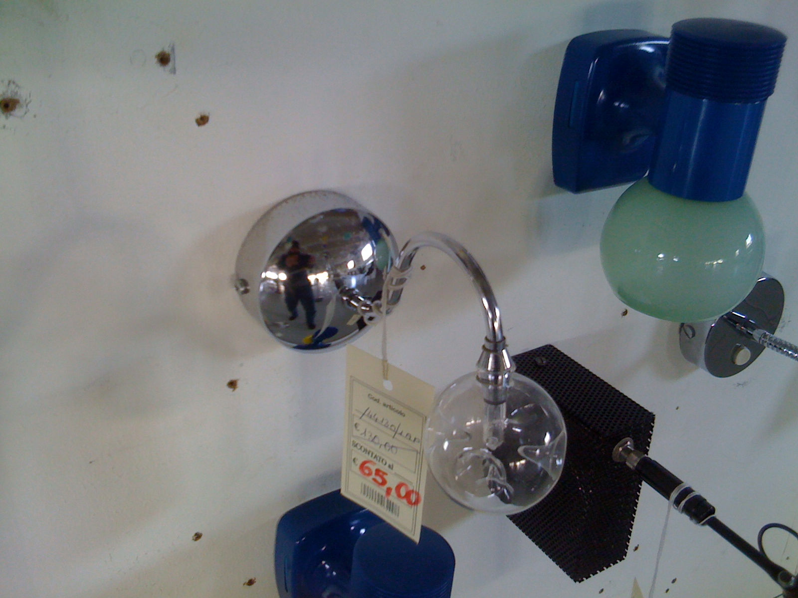 44130.01AP Lampada Parete in acciaio cromo e cristallo